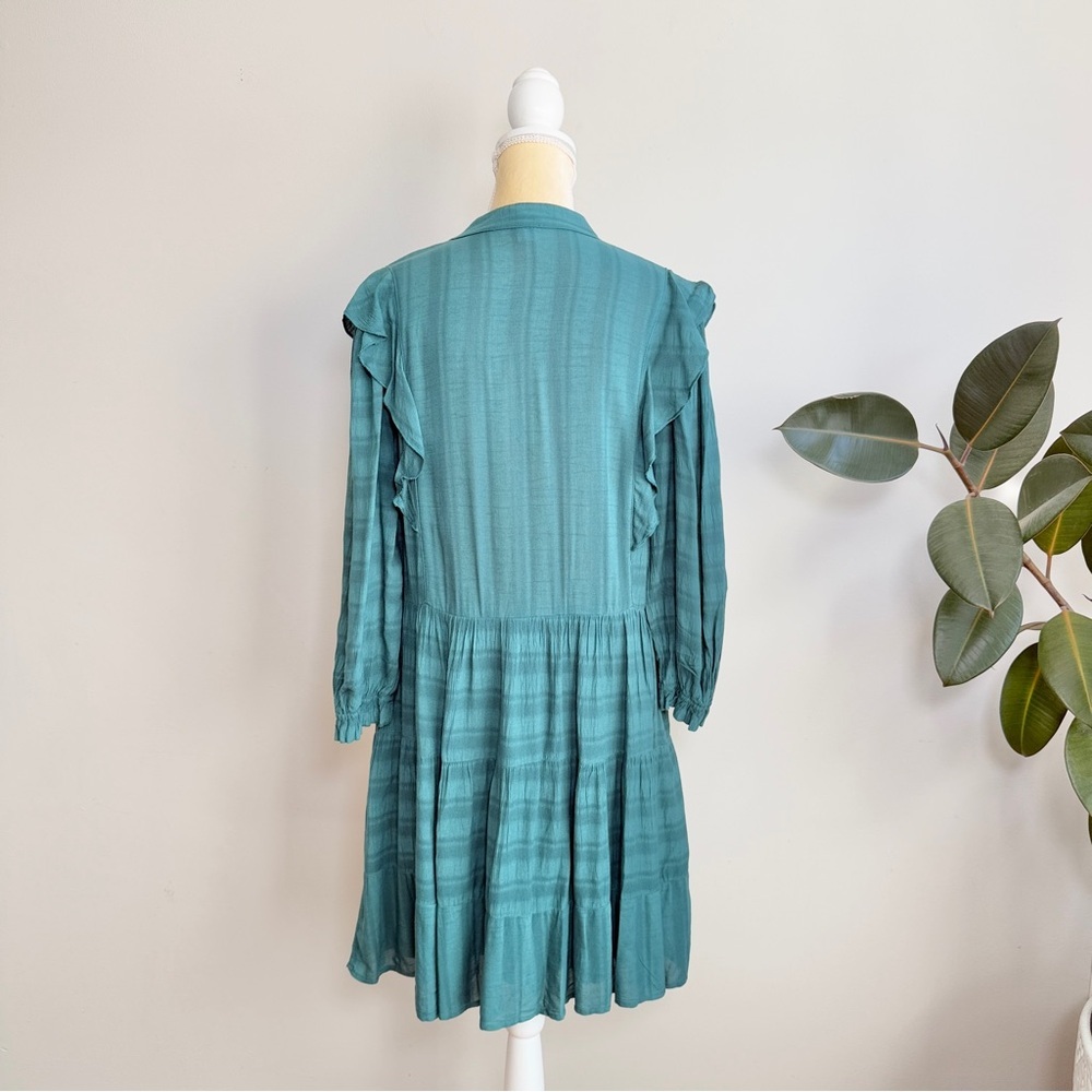 Amadi Anthropologie Rossi Teal Ruffle Dress - Picture 5 of 7